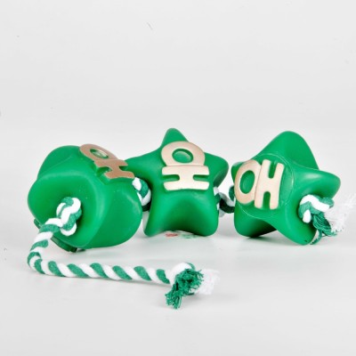 DINGO zabawka dla psa sznur świąteczny gwiazdki zielony 32cm