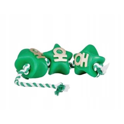 DINGO zabawka dla psa sznur świąteczny gwiazdki zielony 32cm