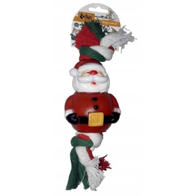 DINGO zabawka dla psa sznur świąteczny mikołaj 25cm