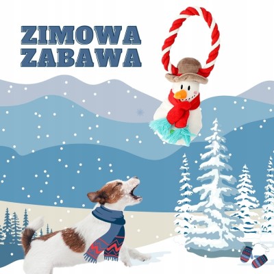 DINGO zabawka dla psa sznur świąteczny mikołaj 25cm