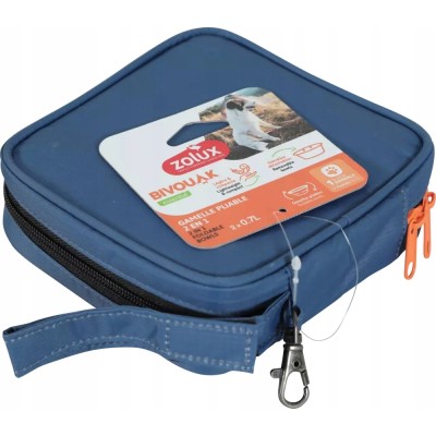 Składana miska 2w1 dla psa 2x700ml  niebieska ZOLUX