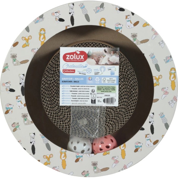 ZOLUX drapka dla kota CHATOUILLE okrągla z pilkąi kocimiętką