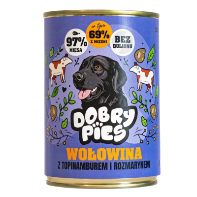 DOBRY PIES karma wolowina, topinambur, rozmaryn 400g