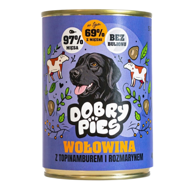 DOBRY PIES karma wolowina, topinambur, rozmaryn 400g