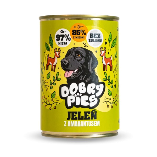 DOBRY PIES karma jeleń z amarantusem 400g