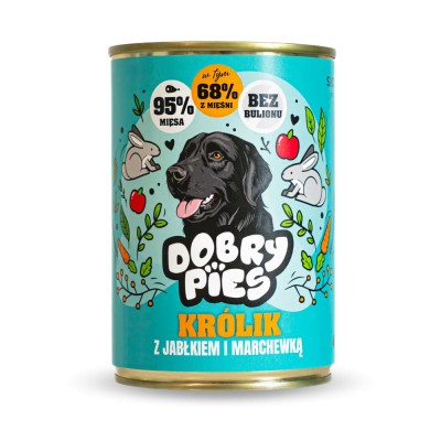 DOBRY PIES karma królik z jabłkiem i marchewką  400g