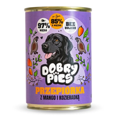 DOBRY PIES karma przepiórka, mango, kozieradka 400g