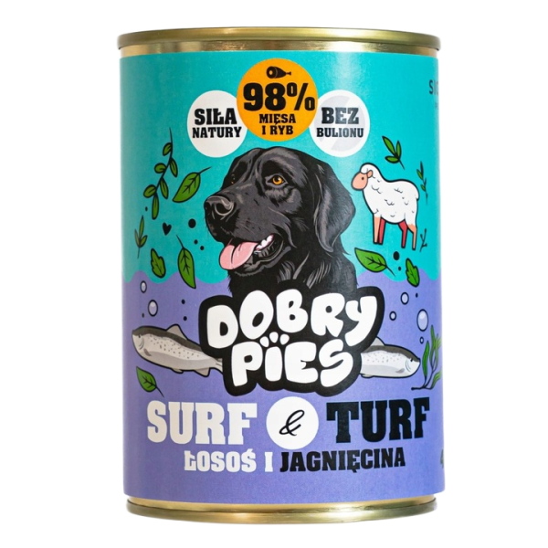 DOBRY PIES karma łosoś jagnięcina 400g