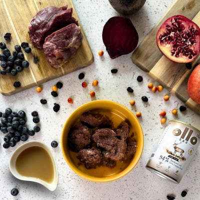 OLLO plus KOLAGEN dla psa z jeleń 400g