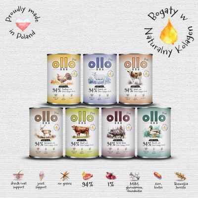 OLLO plus KOLAGEN dla psa z jeleń 400g