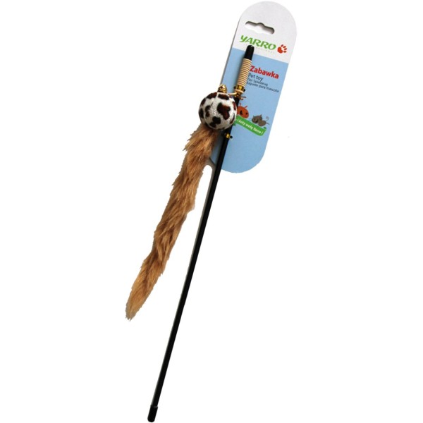 Zabawka dla kota-wędka z piłeczką i futerkiem YARRO