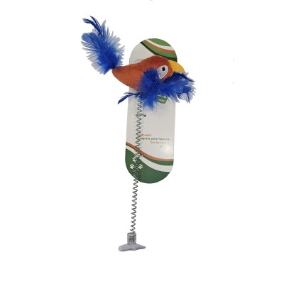 Zabawka dla kota-pluszowy ptaszek na sprężynie YARRO