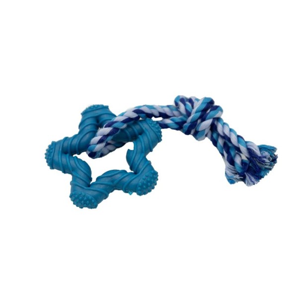 Zabawka dla psa gwiazdka gumowa ze sznurem 15cm YARRO