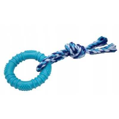 Zabawka dla psa ringo gumowe ze sznurem 15cm YARRO