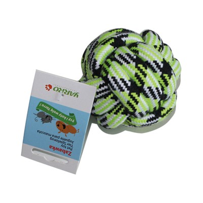 Zabawka dla psa piłka ze sznura bawełnianego zielona 9cm YARRO