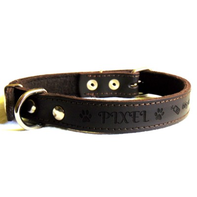 Obroża skórzana classic 20-55 brąz CHABA