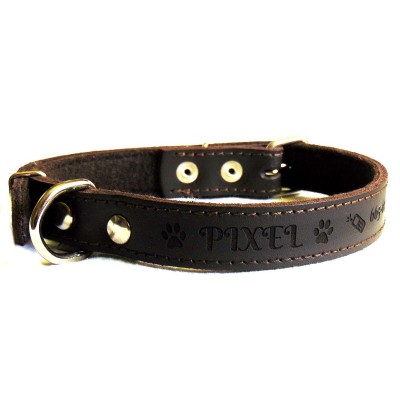 Obroża skórzana classic 22-60 brąz CHABA