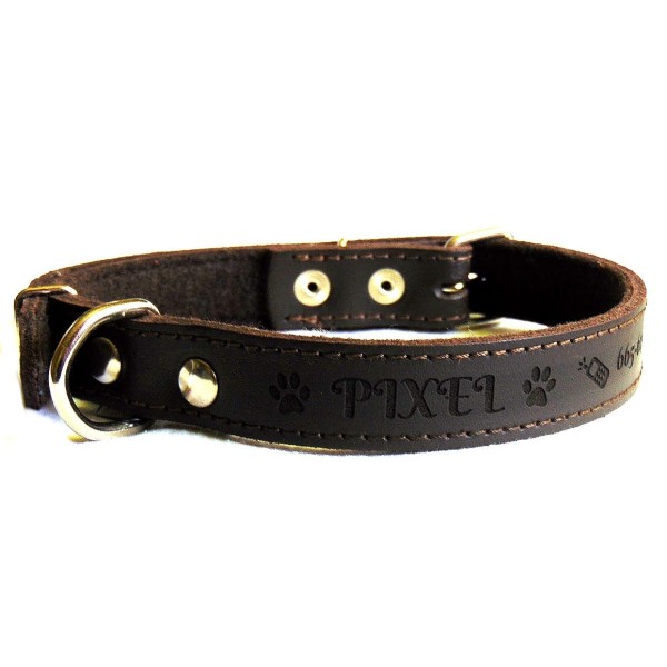 Obroża skórzana classic 22-60 brąz CHABA