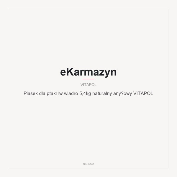 Piasek dla ptaków wiadro 5,4kg naturalny anyżowy VITAPOL
