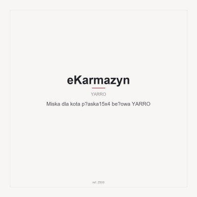 Miska dla kota płaska15x4 beżowa  YARRO