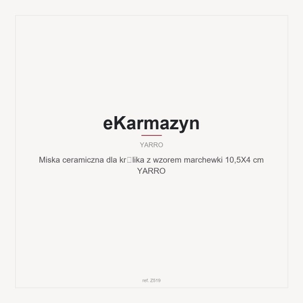 Miska ceramiczna dla królika z wzorem marchewki 10,5X4 cm YARRO