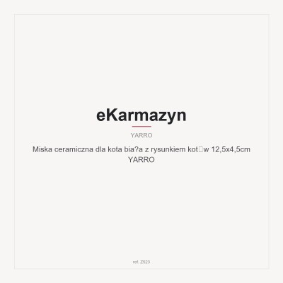 Miska ceramiczna dla kota biała z rysunkiem kotów 12,5x4,5cm YARRO