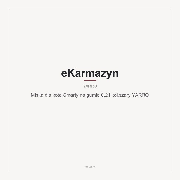 Miska dla kota Smarty na gumie 0,2 l kol.szary YARRO