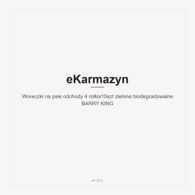 Woreczki na psie odchody 4 rolkix10szt zielone biodegradowalne BARRY KING