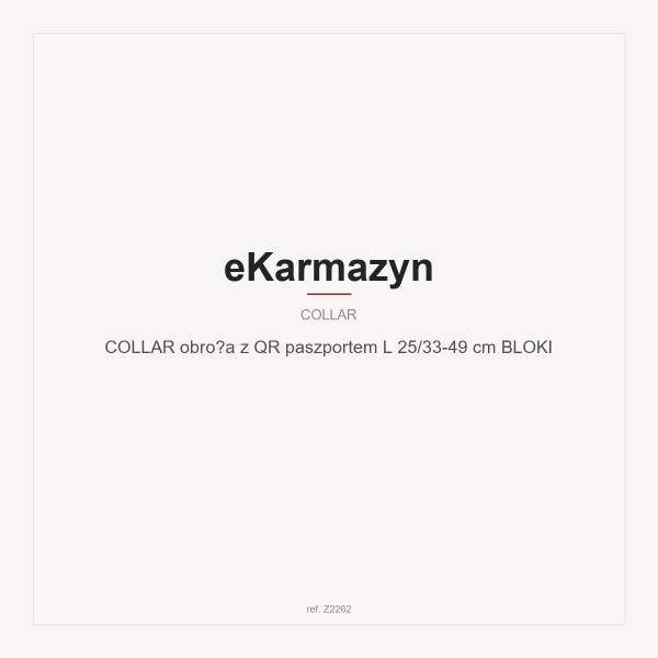 COLLAR obroża  z QR paszportem L 25/33-49 cm BLOKI