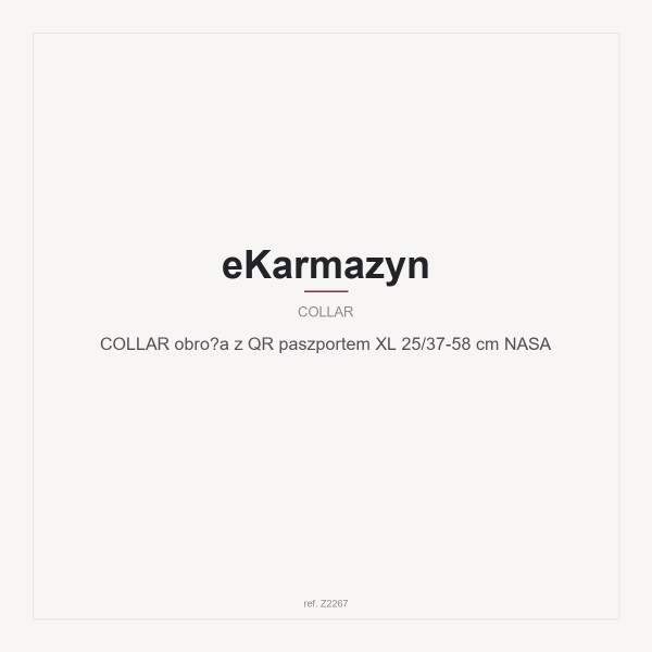 COLLAR obroża  z QR paszportem XL 25/37-58 cm NASA