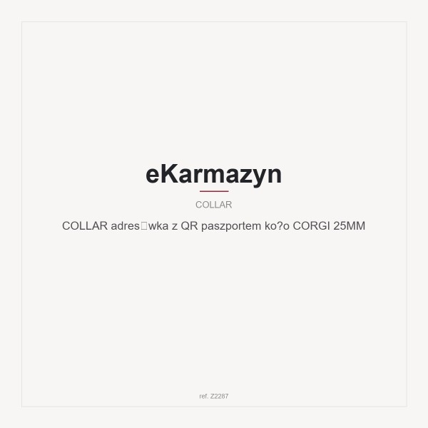 COLLAR adresówka z QR paszportem koło CORGI 25MM