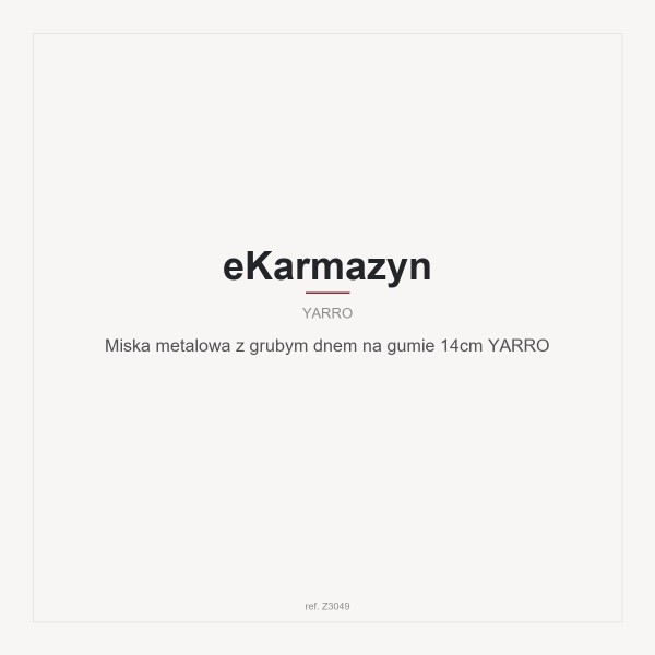 Miska metalowa z grubym dnem na gumie 14cm YARRO