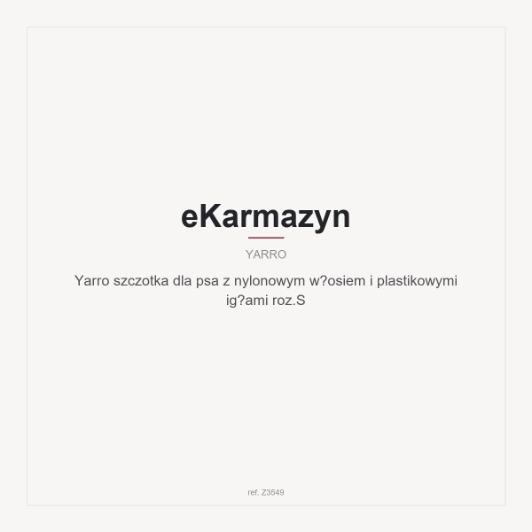 Yarro szczotka dla psa z nylonowym włosiem i plastikowymi igłami roz.S