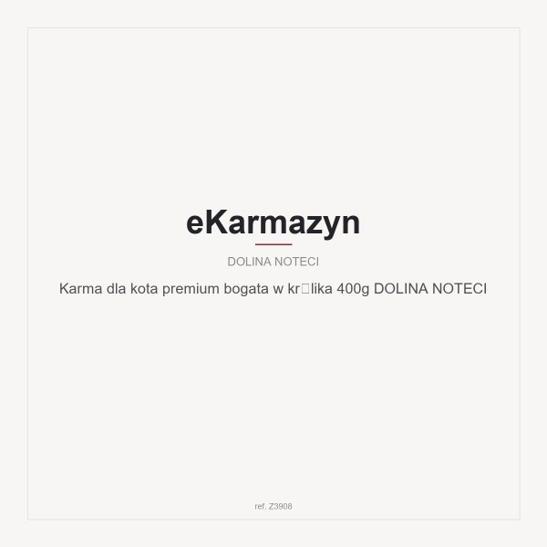 Karma dla kota premium bogata w królika  400g DOLINA NOTECI