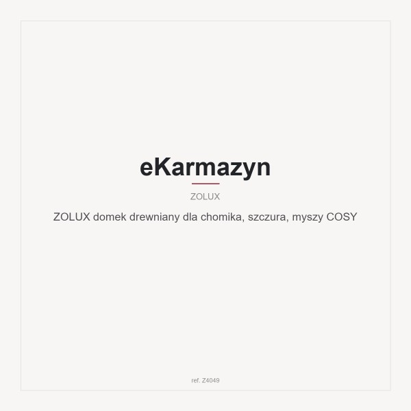 ZOLUX domek drewniany dla chomika, szczura, myszy COSY