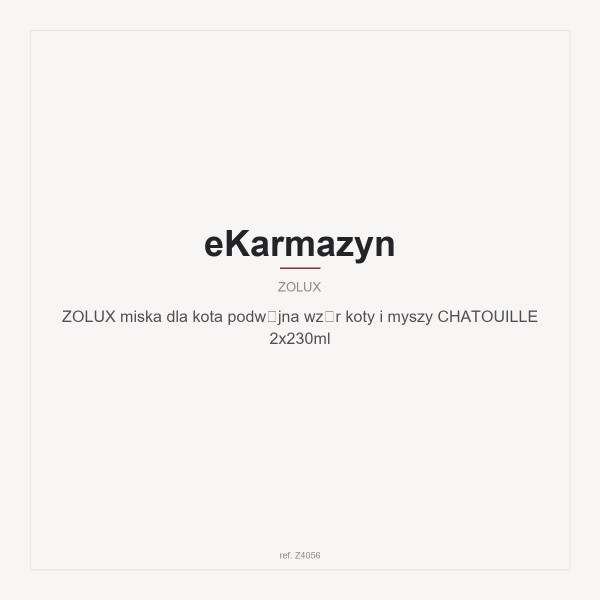 ZOLUX miska dla kota podwójna wzór koty i myszy CHATOUILLE 2x230ml