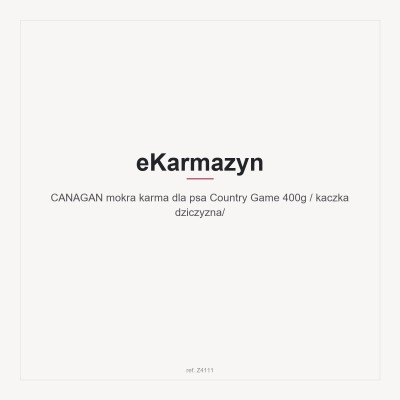 CANAGAN mokra karma dla psa Country Game 400g / kaczka dziczyzna/