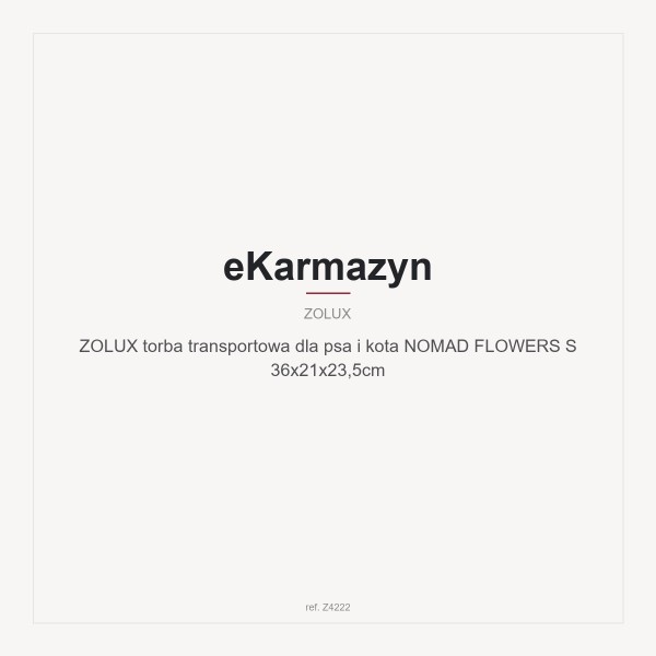 ZOLUX torba transportowa dla psa i kota NOMAD FLOWERS S 36x21x23,5cm