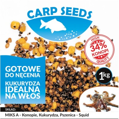Miks A Konopie/Kukurydza/Pszenica-Squid 1kg CarpSeeds