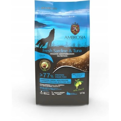 Karma dla psa Ambrosia mediterranean sardynka i tuńczyk 1,5kg