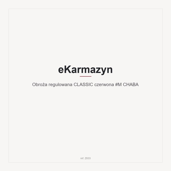 Obroża regulowana CLASSIC  czerwona #M CHABA