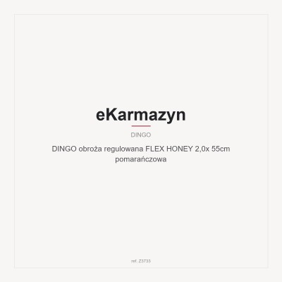 DINGO obroża regulowana FLEX HONEY 2,0x 55cm pomarańczowa