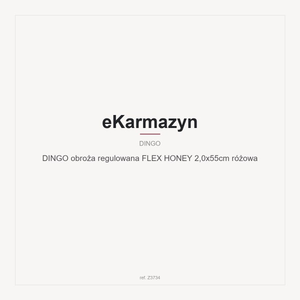 DINGO obroża regulowana FLEX HONEY 2,0x55cm różowa