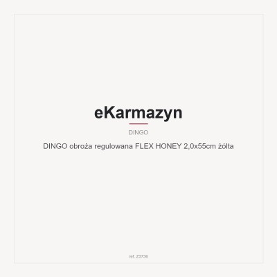DINGO obroża regulowana FLEX HONEY 2,0x55cm żólta