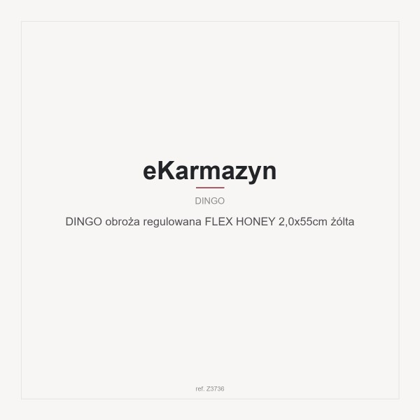 DINGO obroża regulowana FLEX HONEY 2,0x55cm żólta