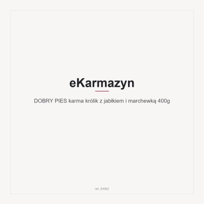 DOBRY PIES karma królik z jabłkiem i marchewką  400g