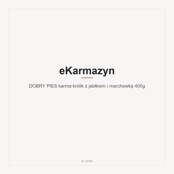 DOBRY PIES karma królik z jabłkiem i marchewką  400g