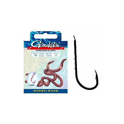 Gamakatsu Haki z Przyp. Czerw. Rob. 5260R  r.8/0.25mm/75cm/10 szt.