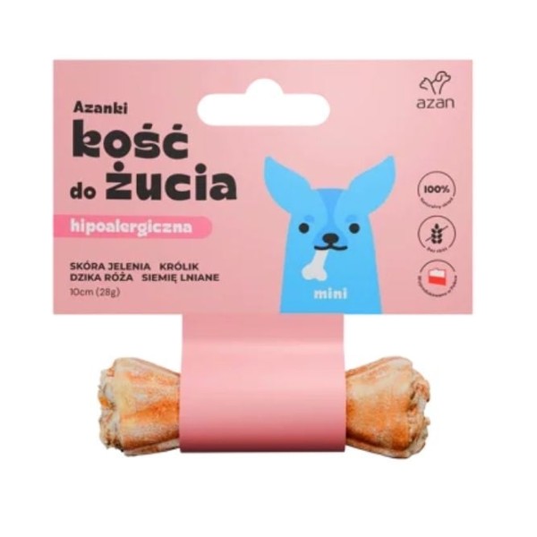 Kośc ze skóry jelenia mini 10cm AZANKI