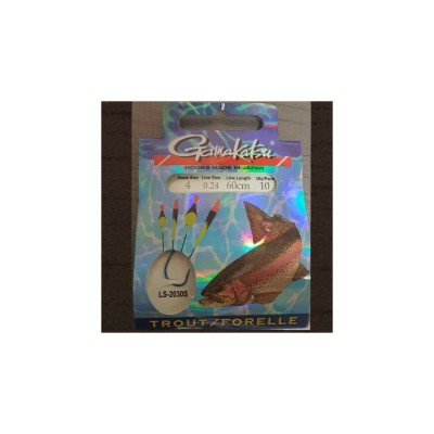 Gamakatsu Haki z Przyp. Trout 2030S r.6/0.22mm/60cm/10 szt.